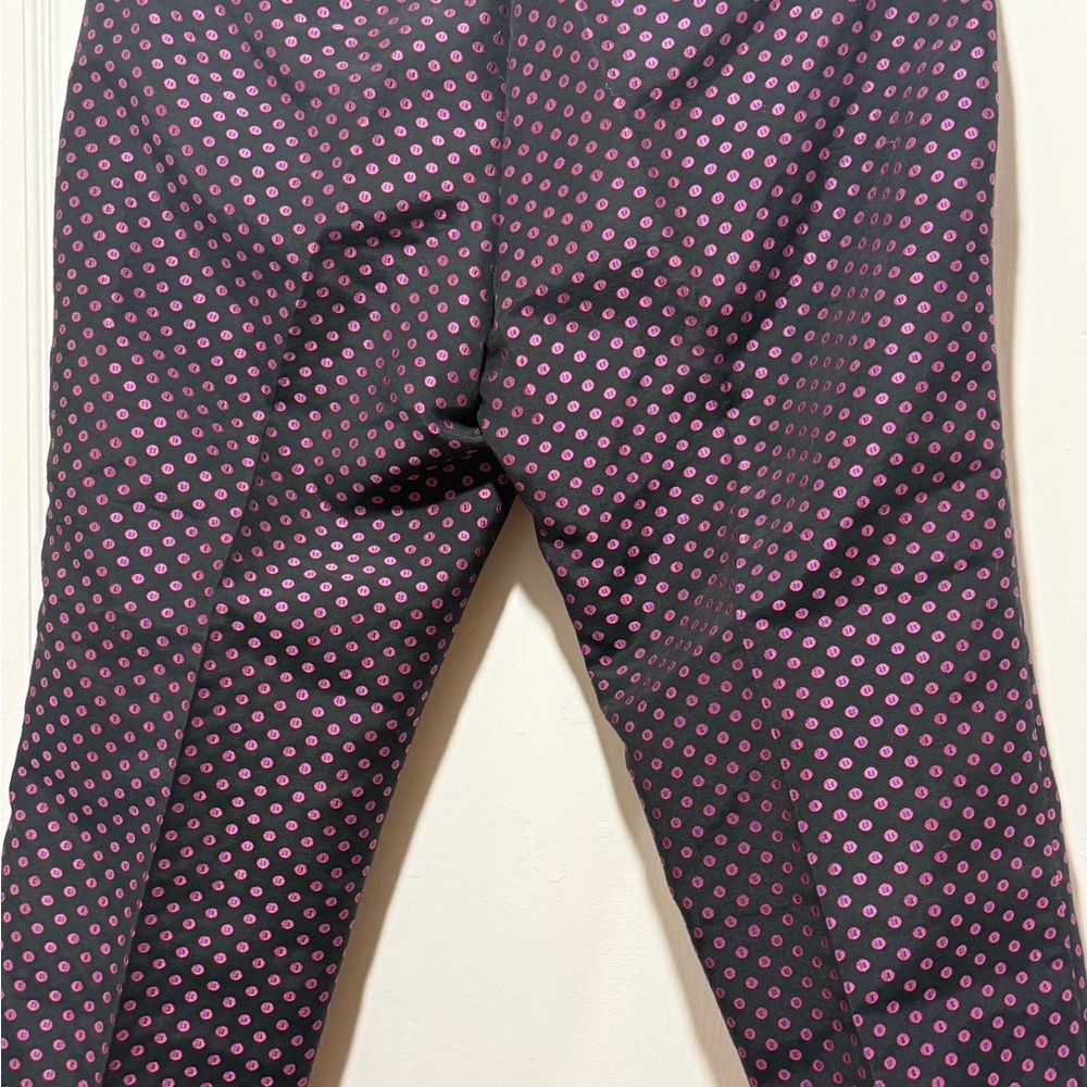 J Crew Jacquard Skimmers. Black with hot pink design. Great for holidays or work